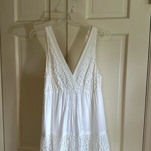 White eyelet tiered sundress
